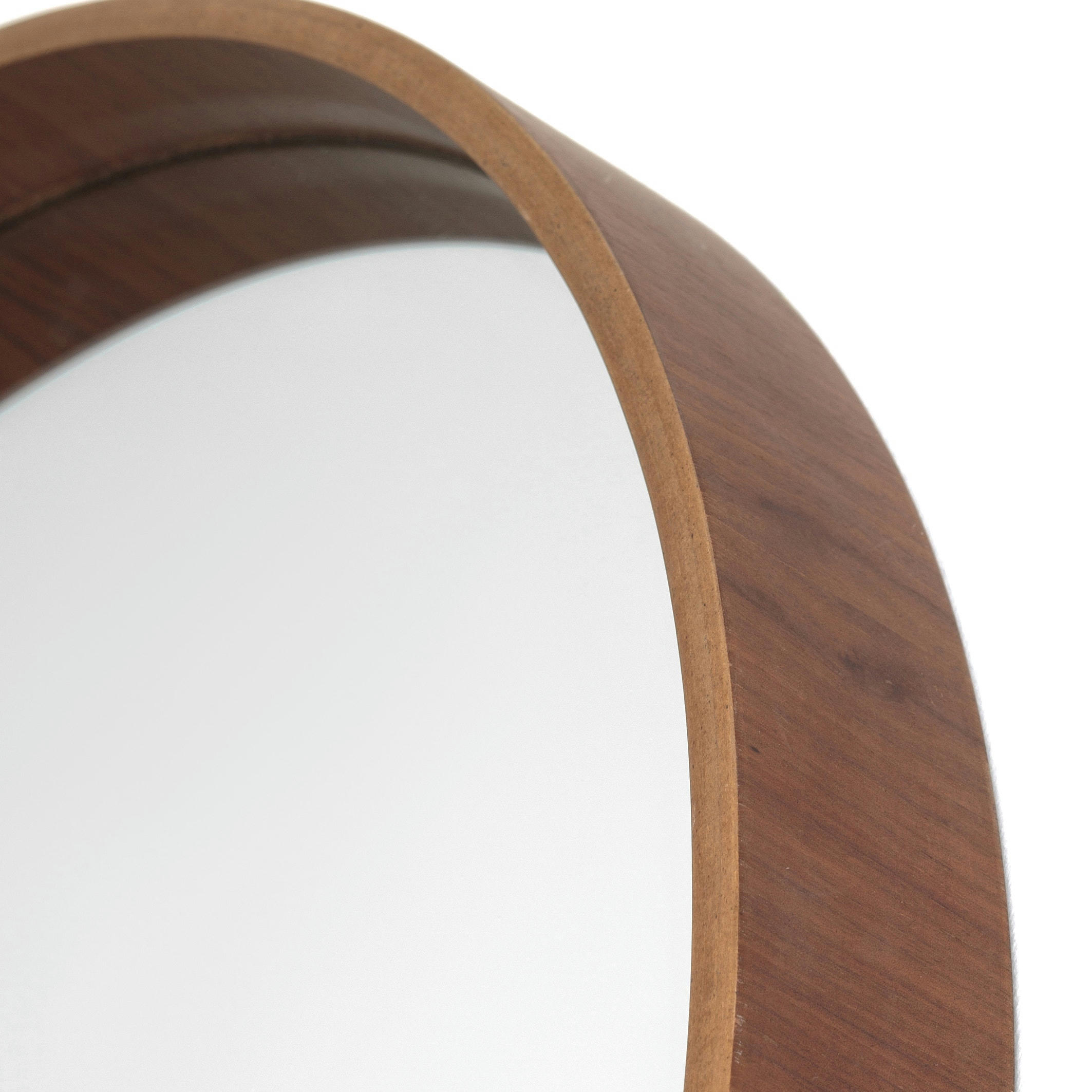 Miroir rond plaqué noyer Ø60 cm, Alaria