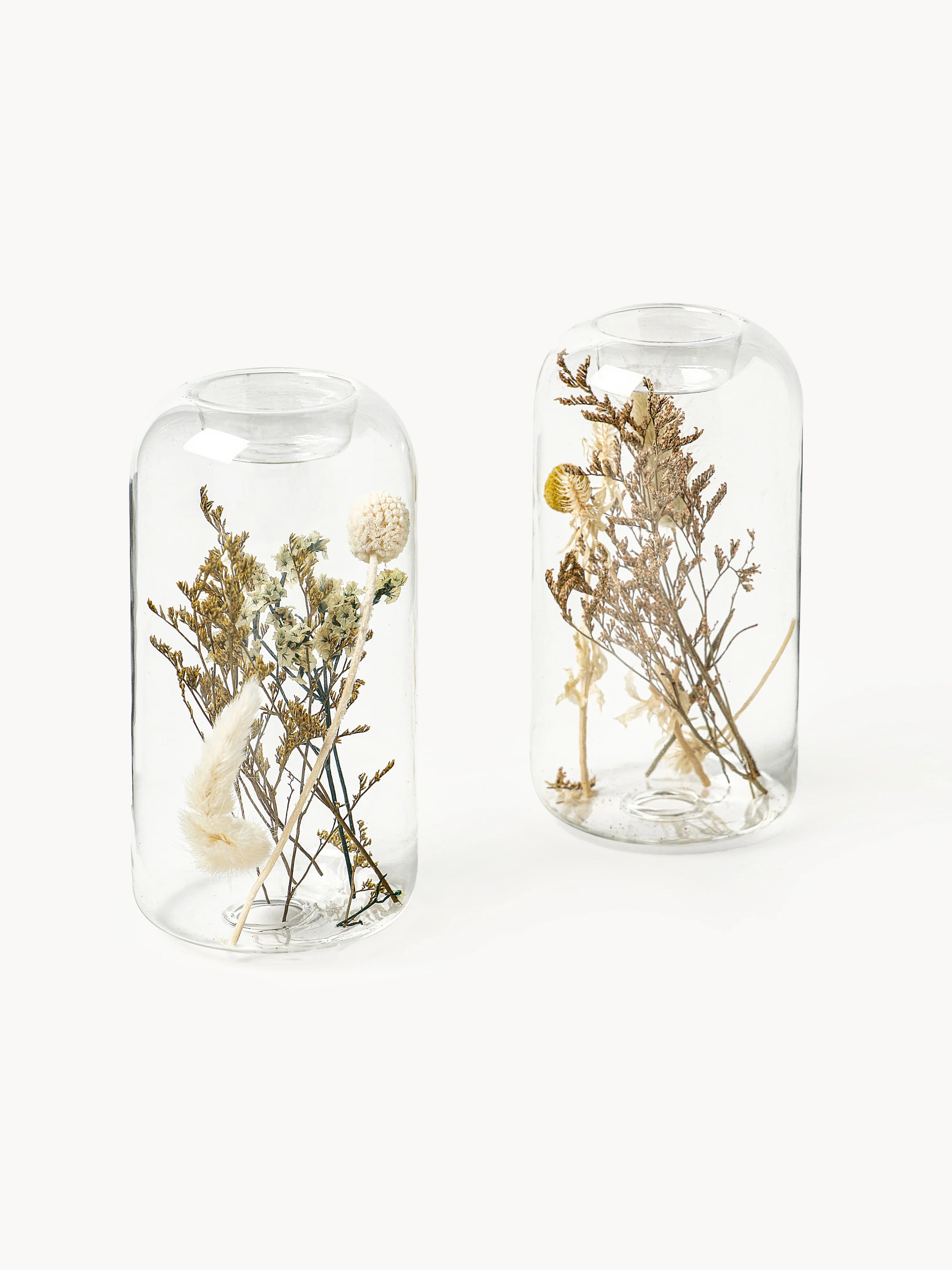 Teelichthalter Eleonora mit Trockenblumen, 2er-Set