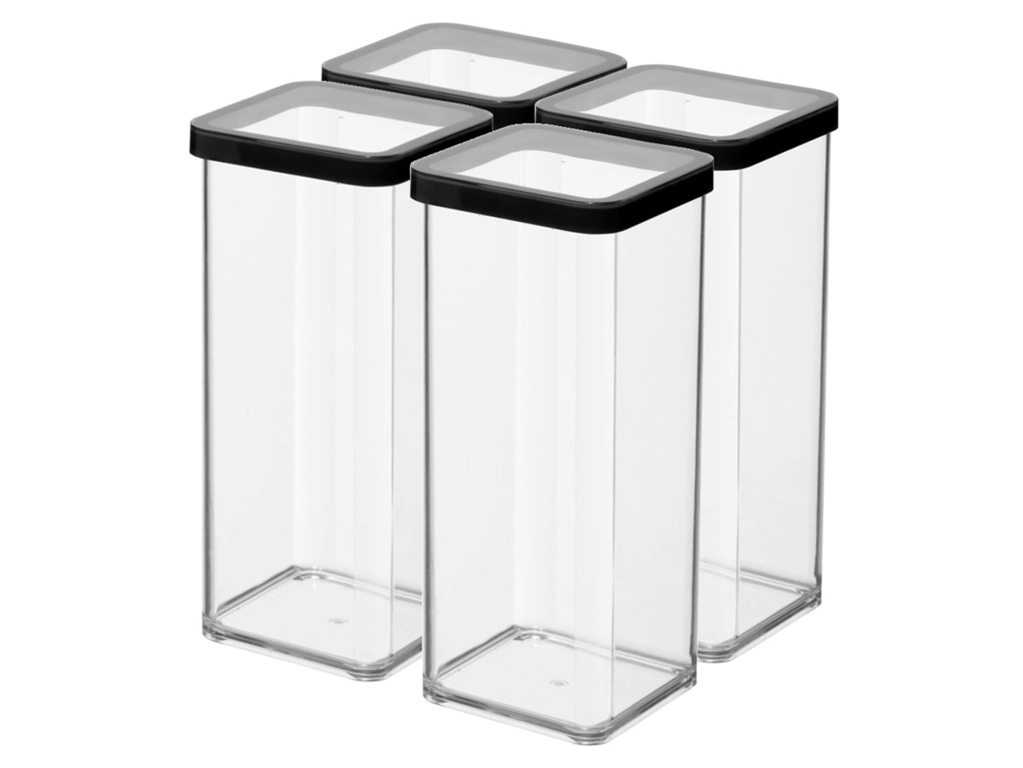 Zestaw pojemników na żywność Loft Black 4 szt. 1,5 l