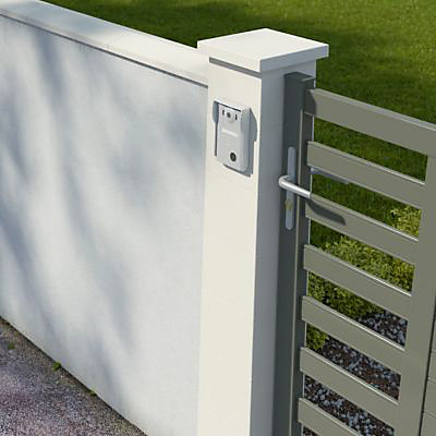 Chapeau de pilier plat blanc 28 x 28 cm