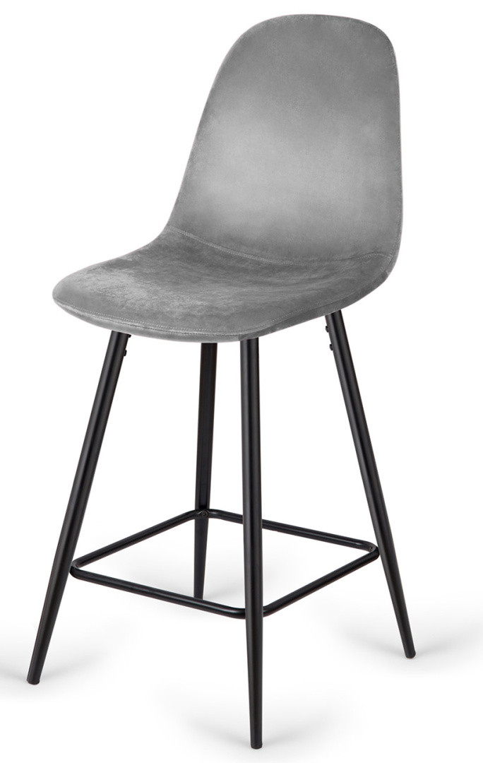 Krzesło barowe AVA GREY VELVET hoker BAR