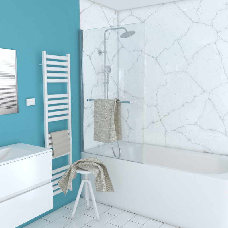 Paroi de bain Prime chromé 150 x 85 cm AURLANE
