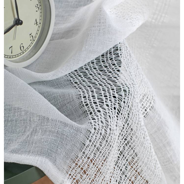 Habitat Linen Look Ladder Voile Curtain - White - 140x229cm