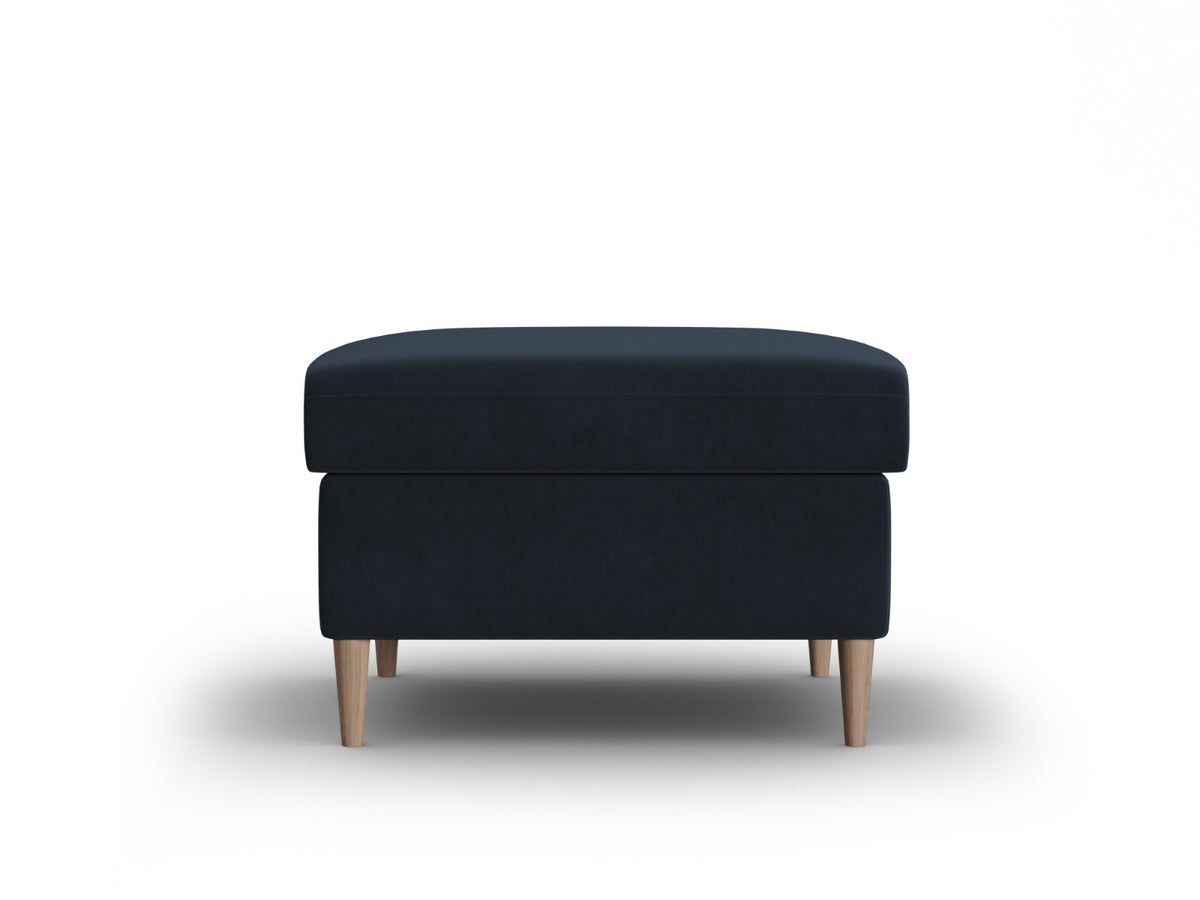 Cosmopolitan Design Poef Kyoto flueel donkerblauw - 70x70x45cm