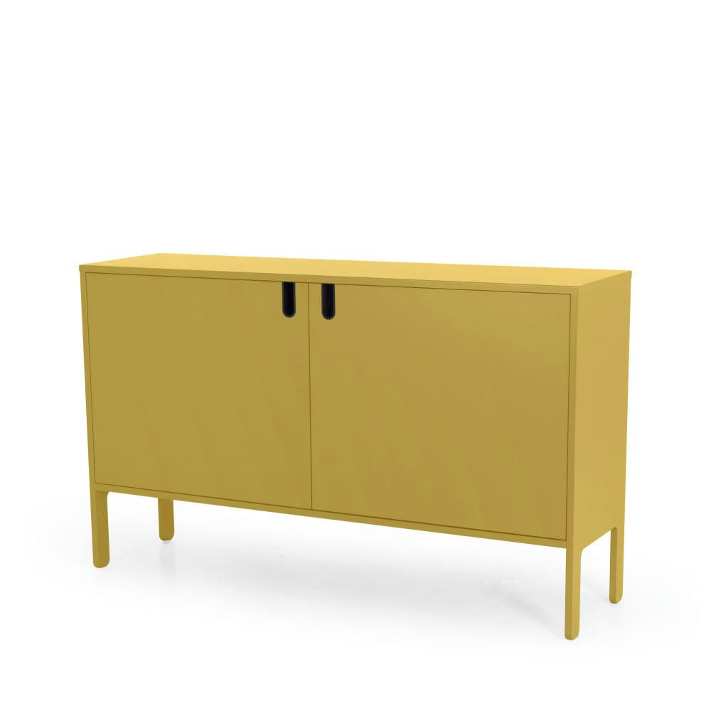 UNO - Buffet en bois 2 portes L148cm jaune moutarde
