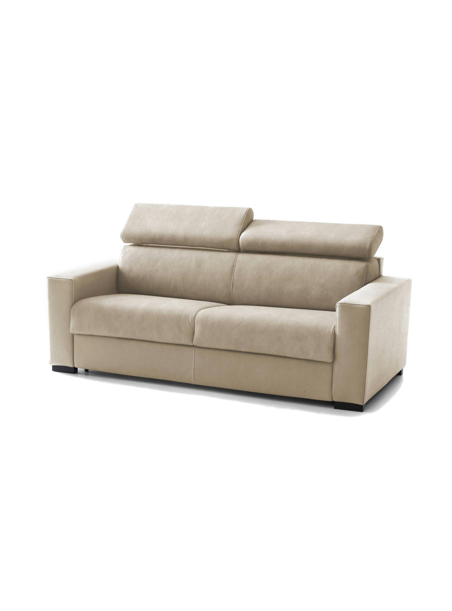 DAALHOU - Canapé lit 2 places en tissu beige