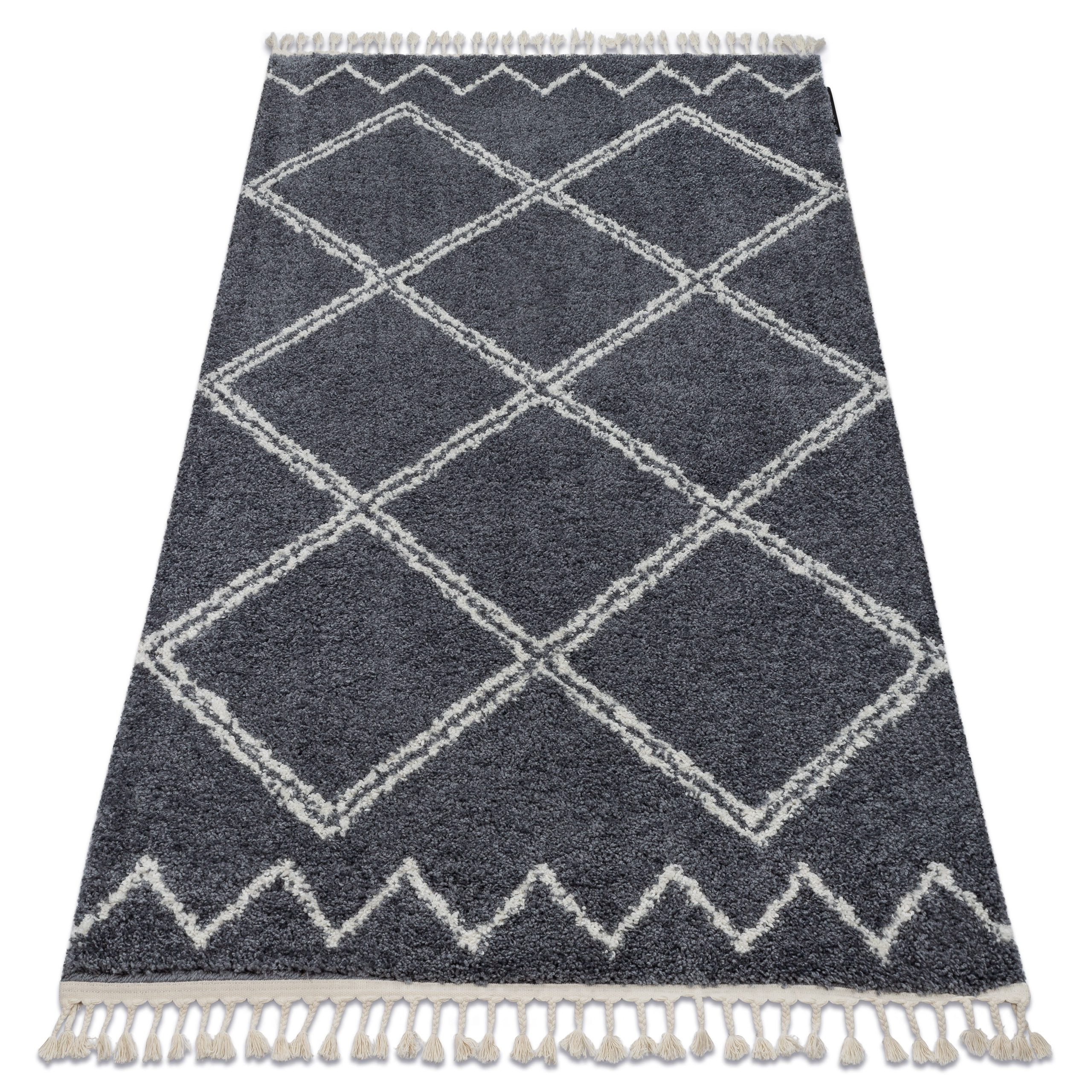 Dywan BERBER ASILA B5970 szary / biały Frędzle berberyjski 80x150 cm