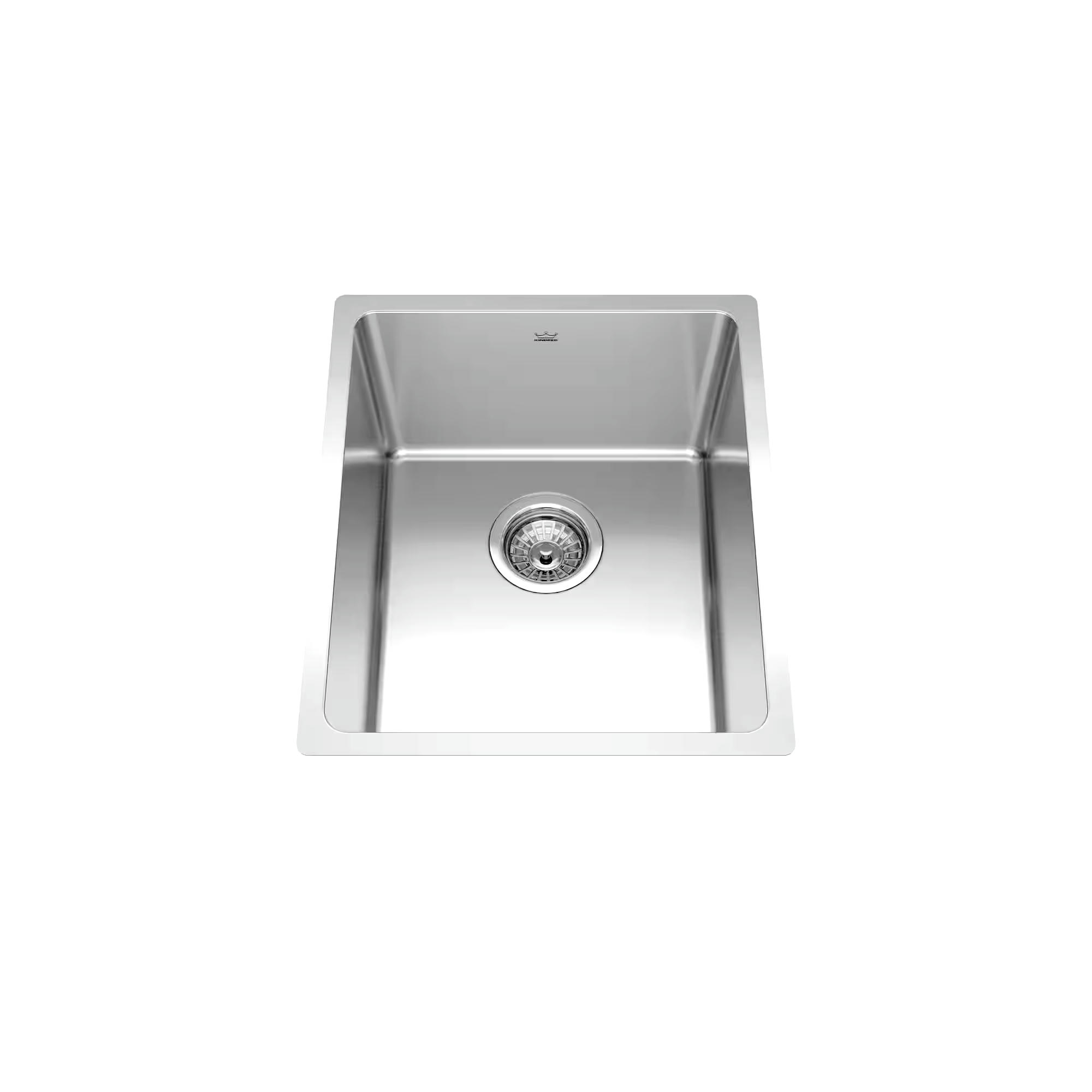 Kindred Brookmore Undermount Single Bowl Kitchen Sink, 15.6-in x 18.1-in x 9-in, Stainless Steel