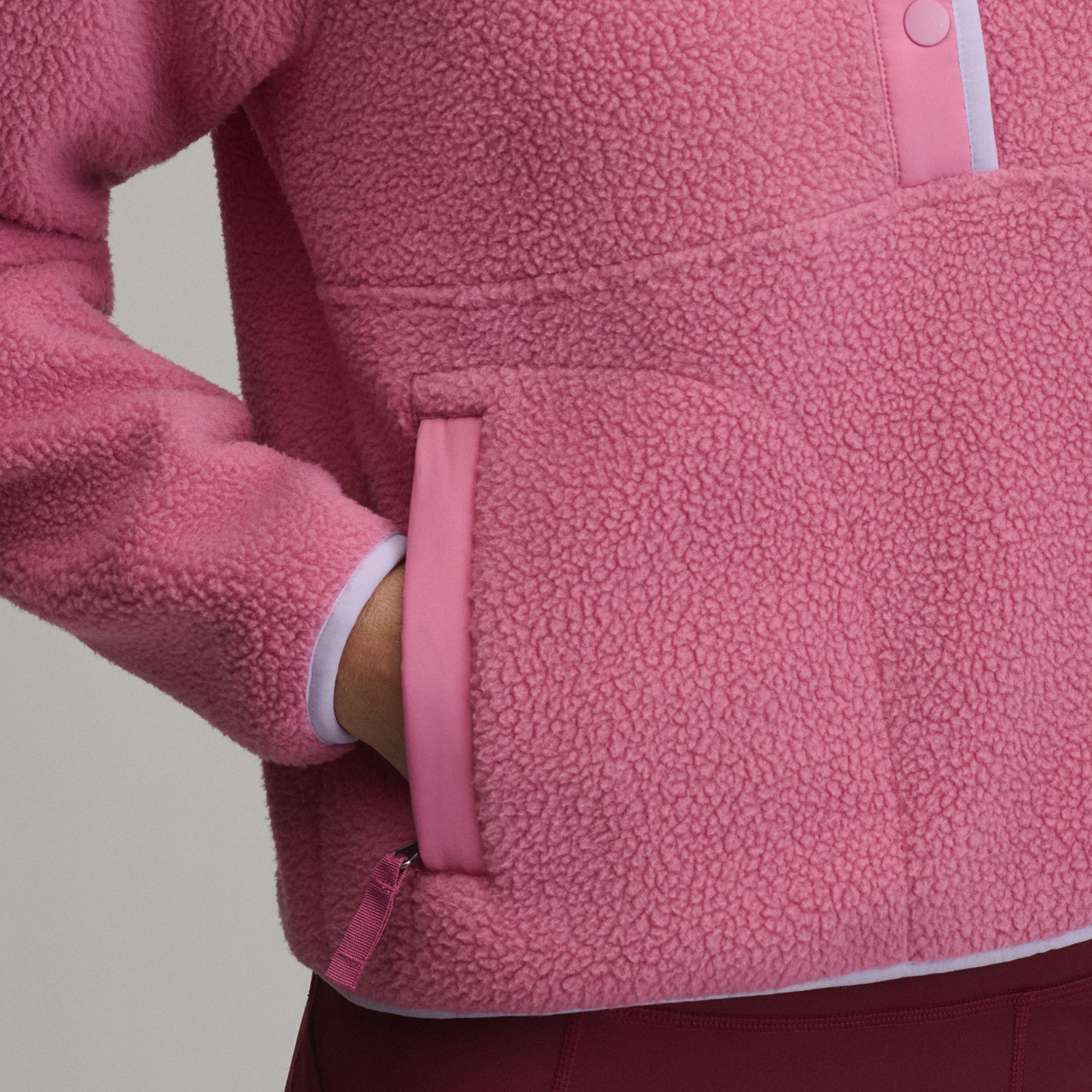 Women's Plush Fleece Snap-Mock Pullover
