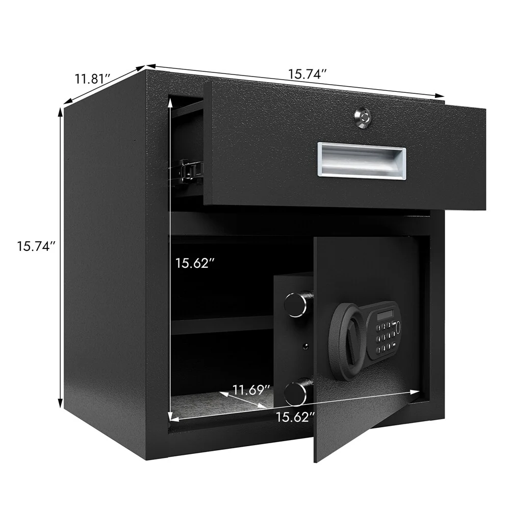 1.69Cubic Feet Steel Security Safe and Lock Box with Electronic Keypad