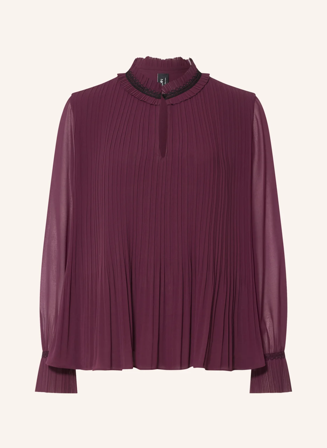 MARC CAIN Blusenshirt mit Plissees und Spitze