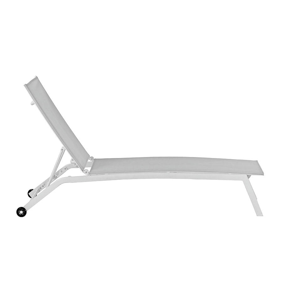 OASI - Bain de soleil inclinable en acier et textilène blanc