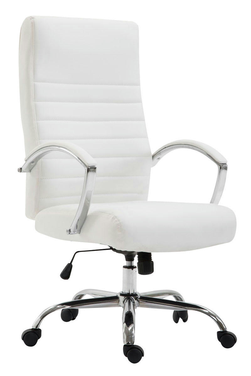 VALAIS - Chaise de bureau réglable pivotant en similicuir Blanc