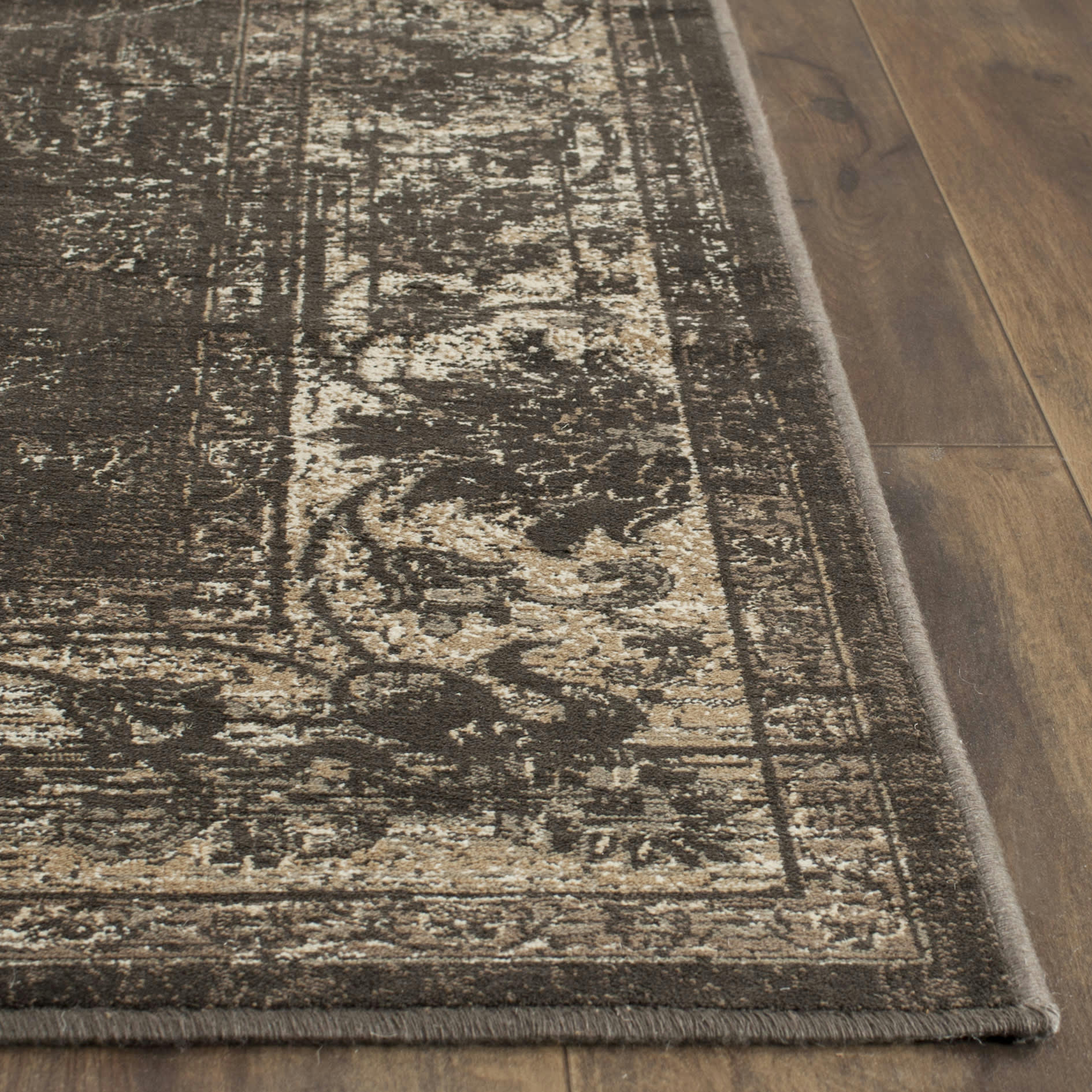 VINTAGE - Tapis de salon interieur en anthracite doux, 99 x 170 cm