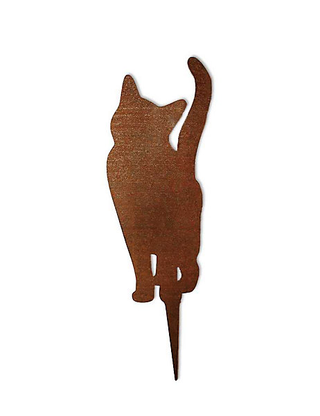 Chat Debout Métal Acier Corten Brut 38cm - madecoupesurmesure