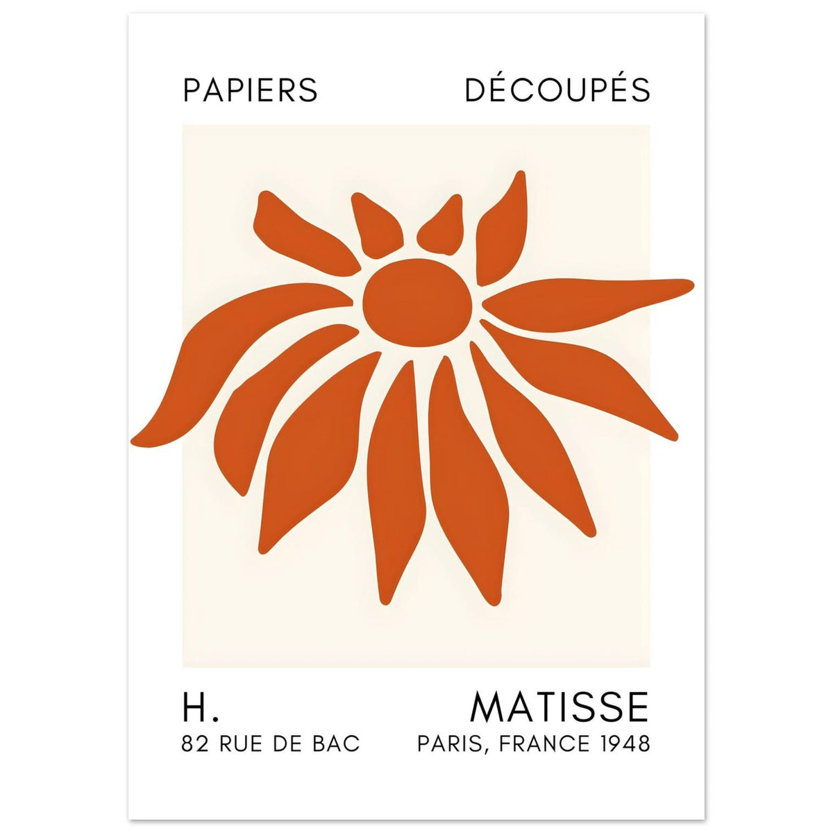 Artfulprints Poster Matisse – Deep sea dance orange  - 50x70 cm - Oranje