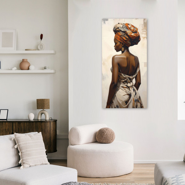 Obraz do salonu sypialni biura, Afrykańska Kobieta 40x80