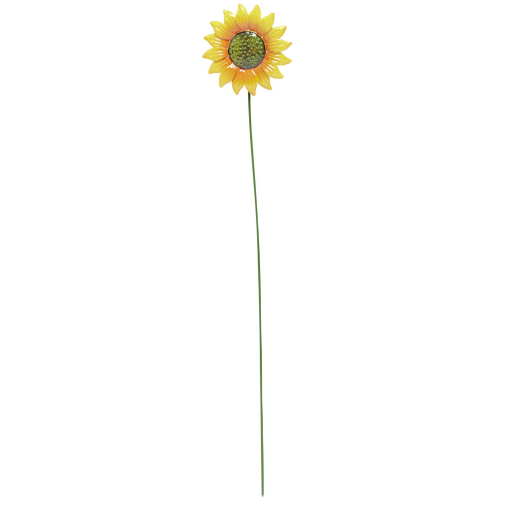 Fleur métal à planter tournesol jaune H70cm