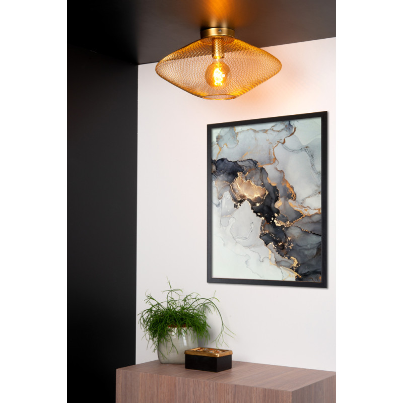 Plafonnier Mesh doré dimmable Ø 45 cm E27 40 W LUCIDE
