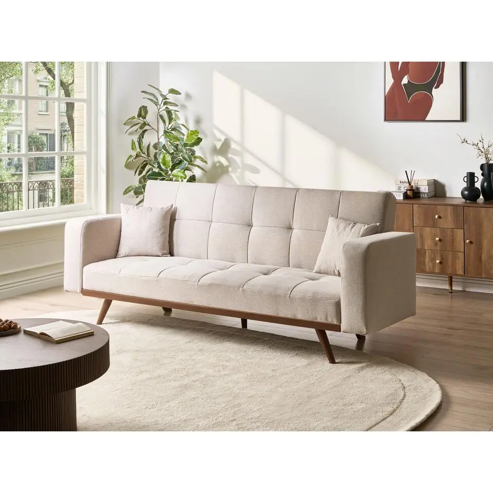 HJULBY - Driezitsbank - Lichtbeige - Polyester