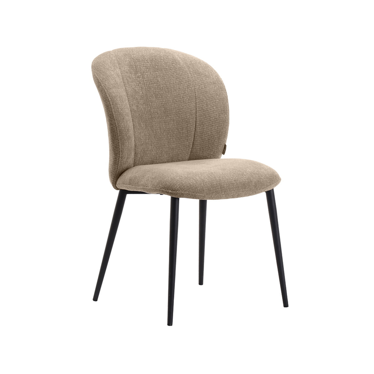 LABEL51 Eetkamerstoel Vino - Beige Stof - Zithoogte 48cm - Set van 2