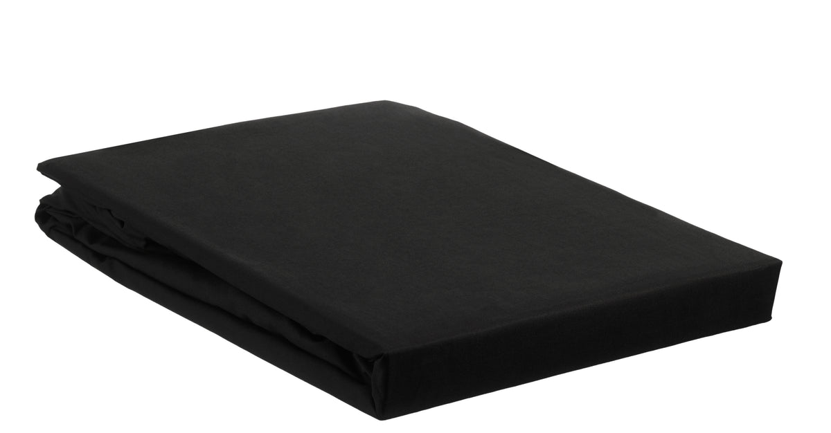 Ambiante topper hoeslaken Cotton Uni TD - 180x200 cm - zwart