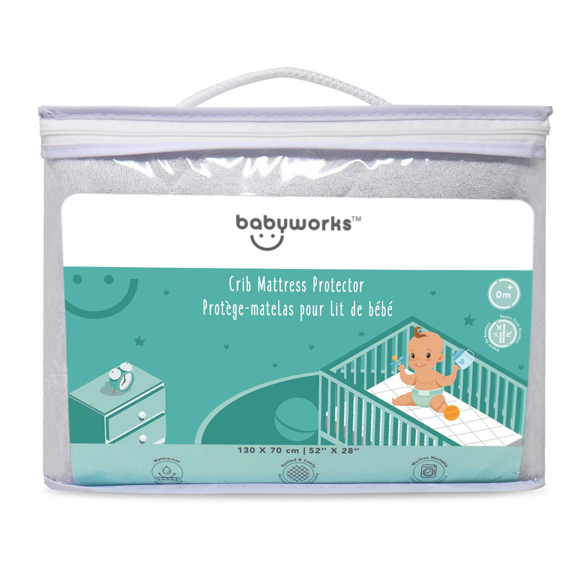 babyworks™ Bamboo Quilted, Fitted Crib Mattress Protector