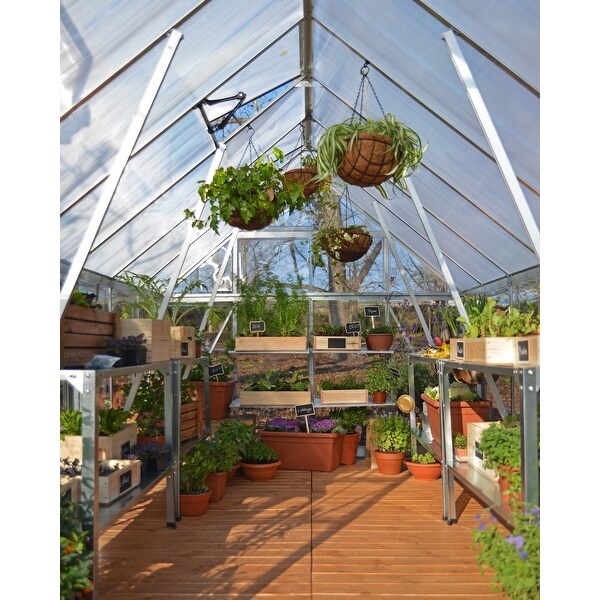Balance 8 ft. Hybrid Silver/Clear DIY Greenhouse Kit with Accessory Combo Pack