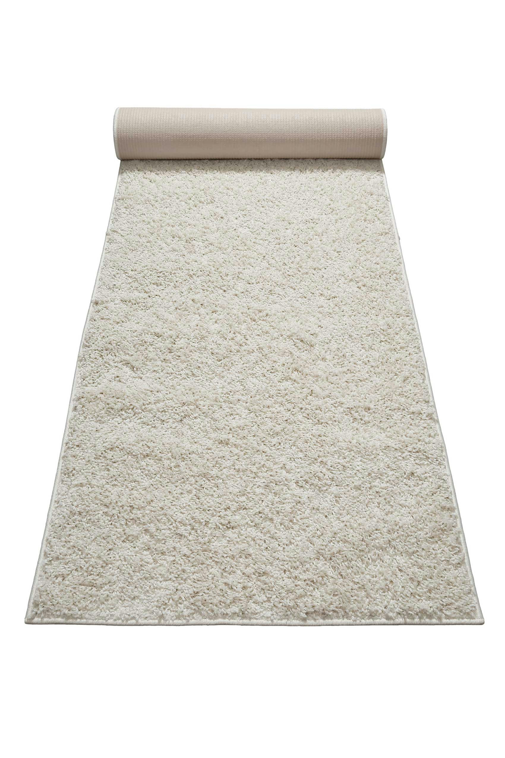 #WHISPER SHAG - Tapis de couloir poils longs effet bouclette crème 80x300