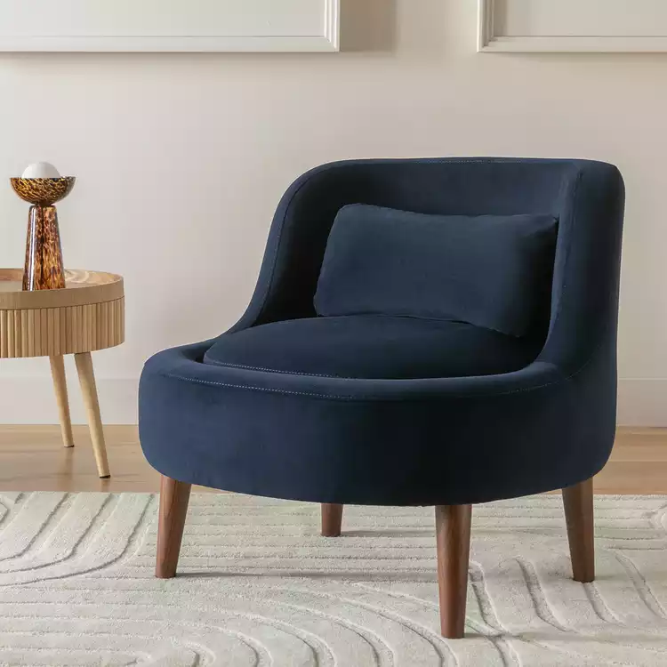 Habitat Beckett Fabric Armchair - Navy