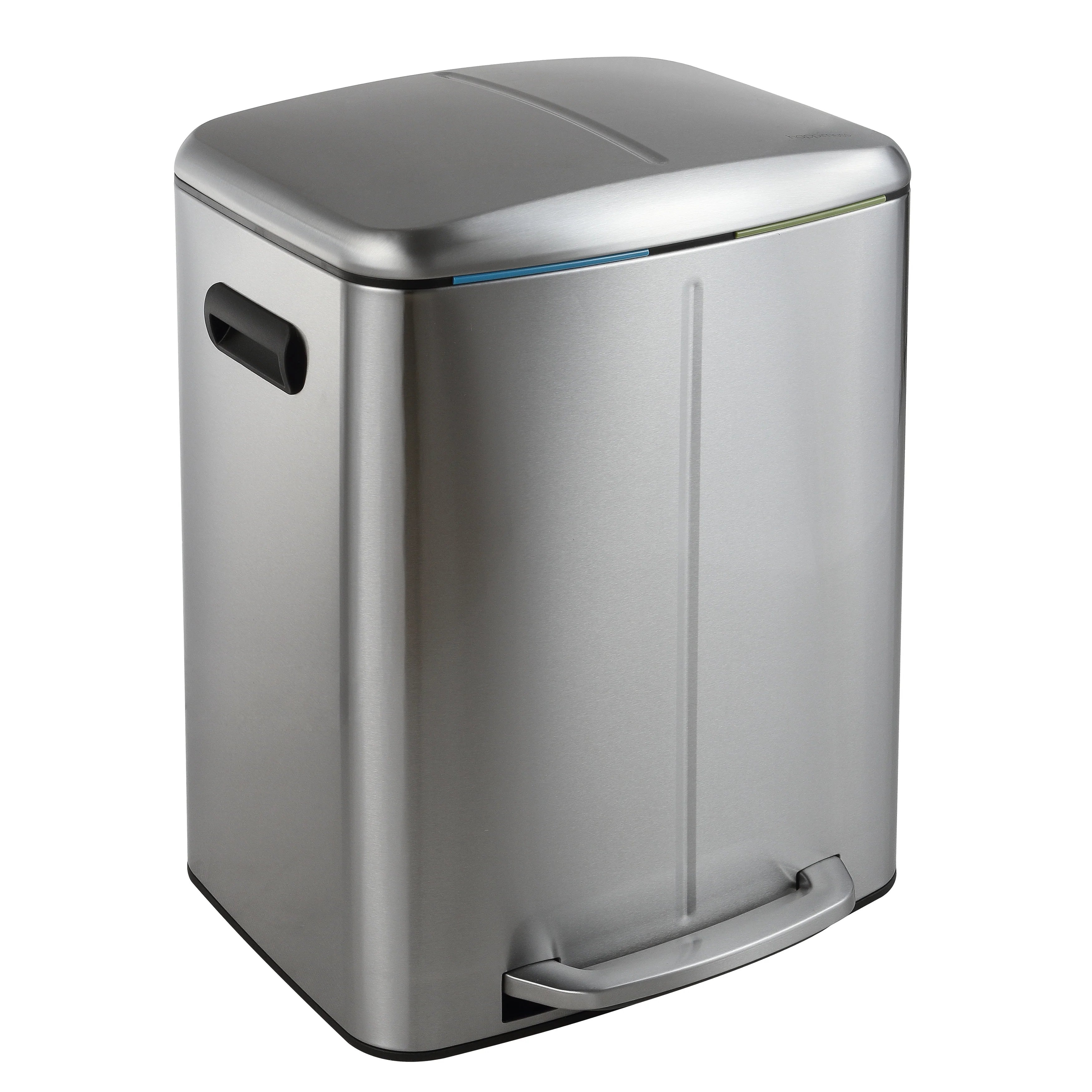 happimess 10.6-Gallon Double Bucket Trash Can with Soft Close Lid