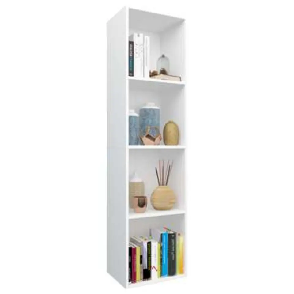 vidaXL - Boekenkast - Wit - Bewerkt hout - 36 x 30 x 143 cm