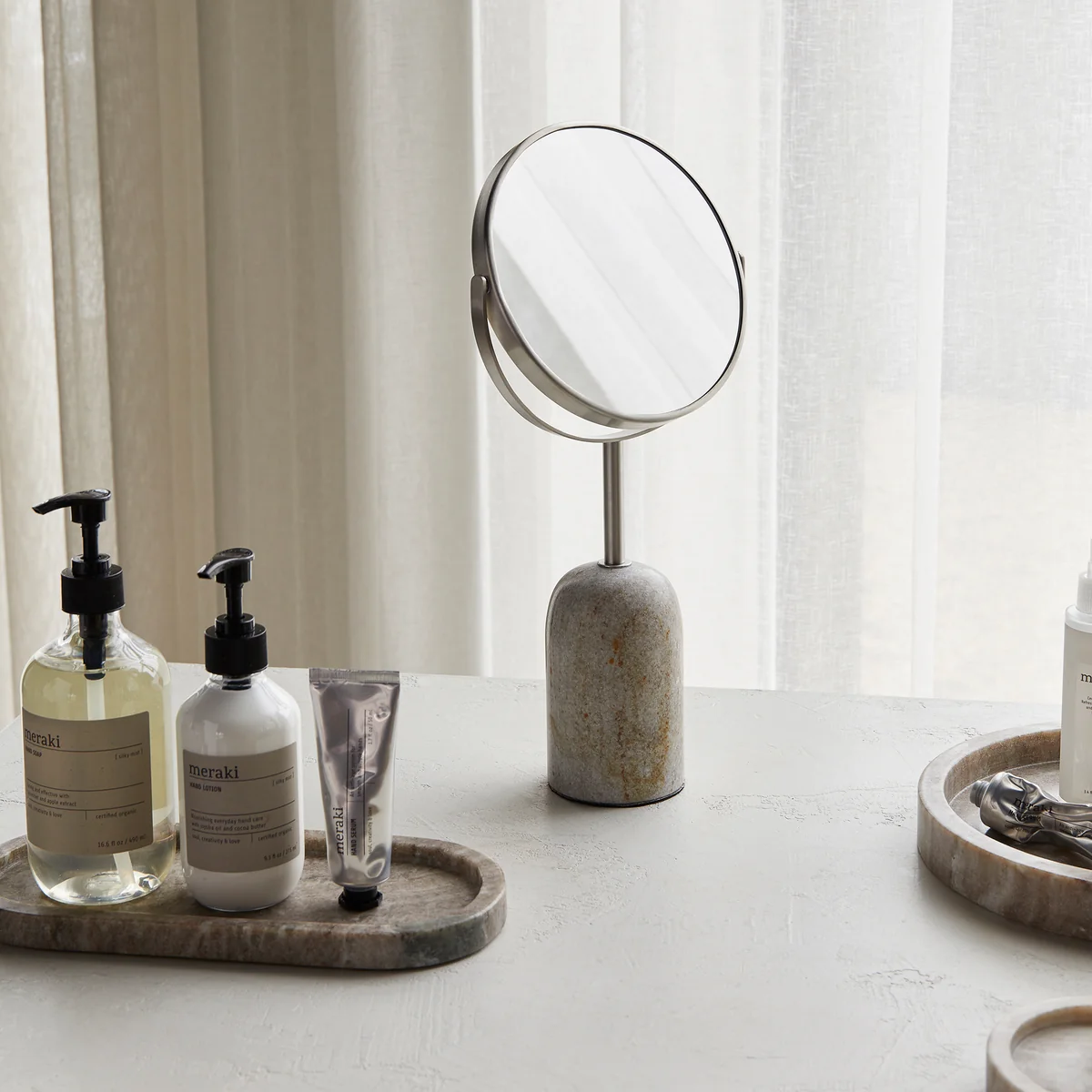 Meraki - Marble Doppelseitiger Spiegel, beige