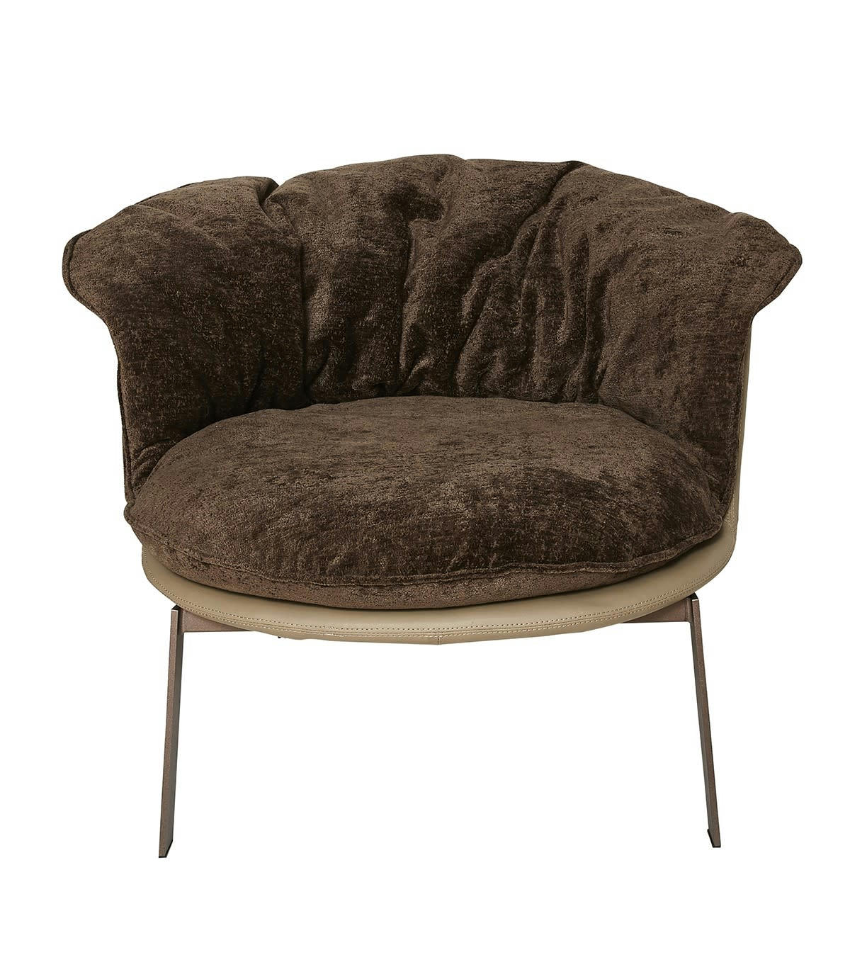 BOB - Fauteuil avec Coussin en Tissu Chenille