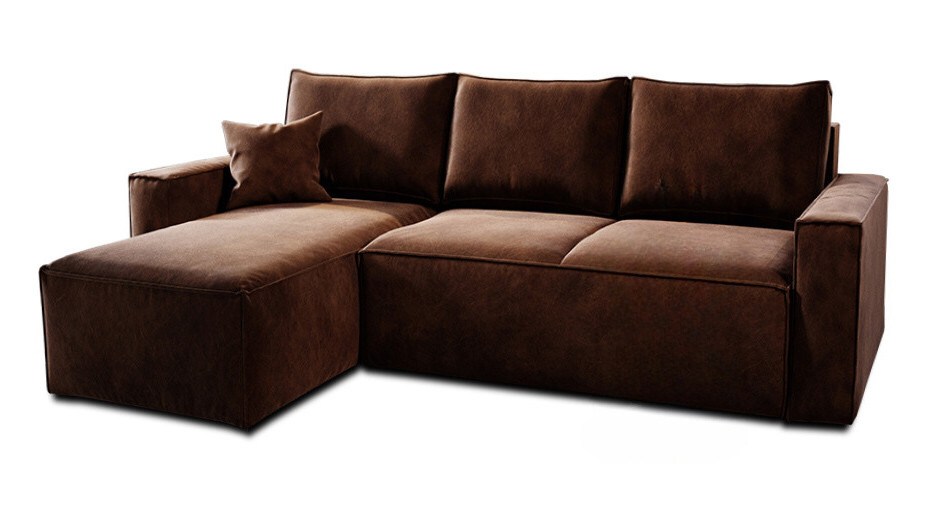 Narożnik ZARA z funkcja spania 240x150 brąz LEWY