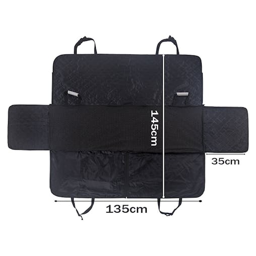 SOGA 2X 600D Oxford Cloth Waterproof Dog Car Cover Back Seat Protector Hammock Non-Slip Pet Mat Black