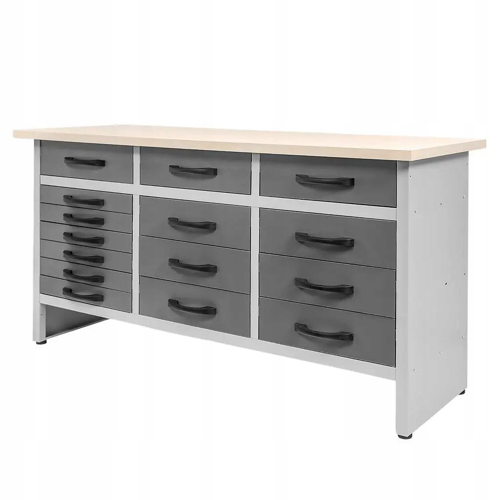 Stół Warsztatowy Garażowy Z 15 Szufladami Mega-M HANDYMAN 160x60x85cm