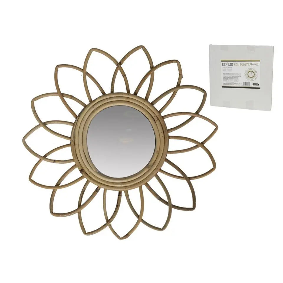 Gerimport Rotan spiegel natuurlijk - sun - 35x4 cm - boho spiegel