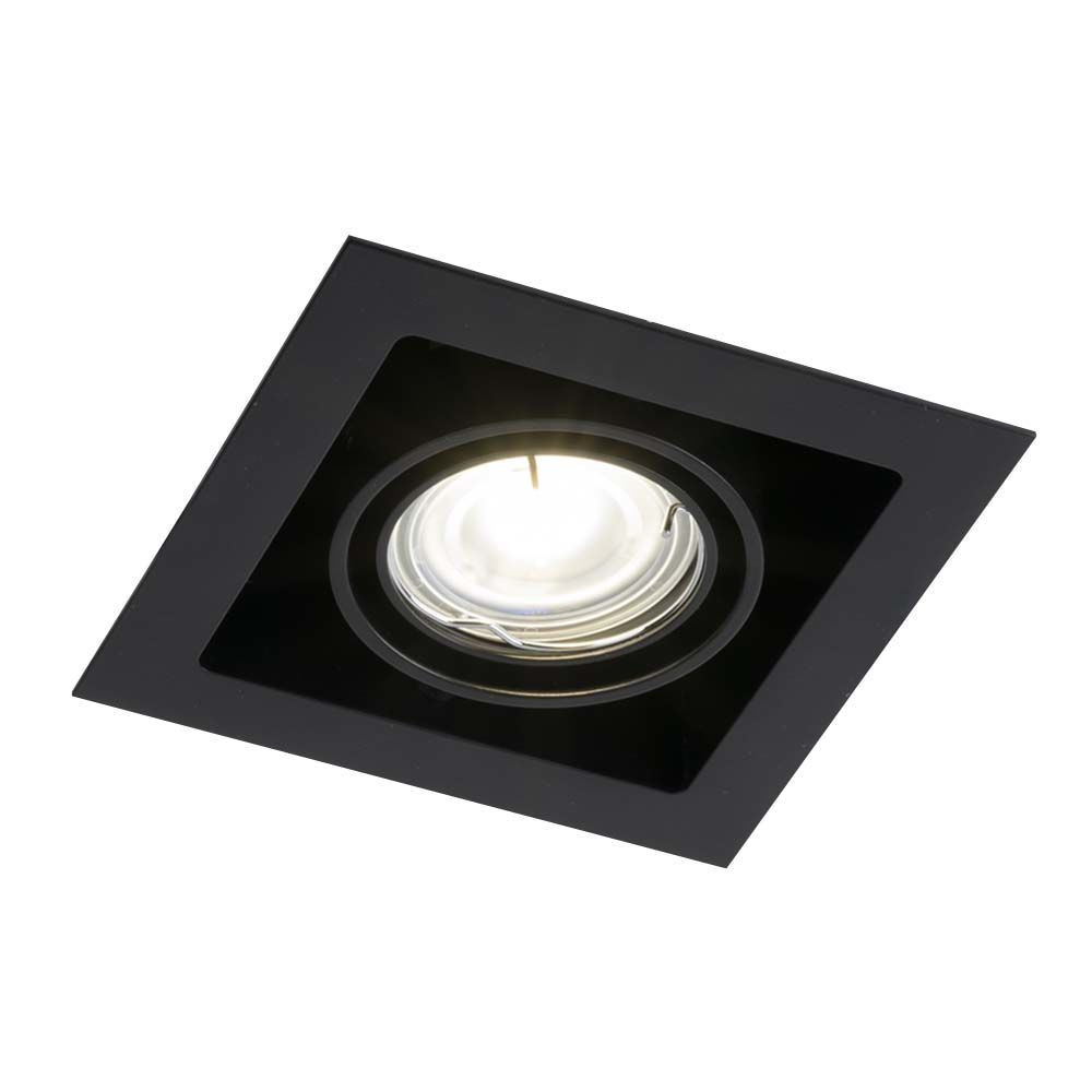 Oprawa wpuszczana oczko kwadratowa czarna 12cm EBINO 1xGU10x10W IP20 Shilo