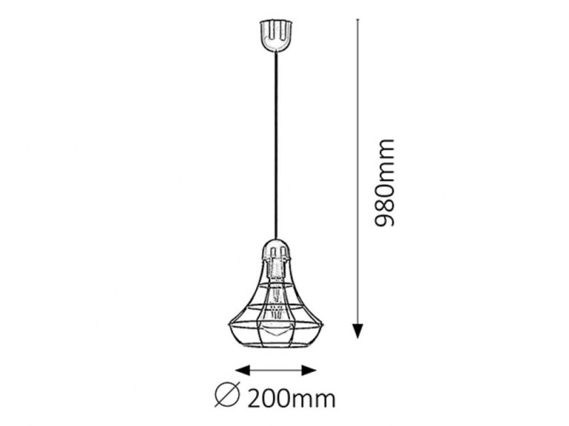 Lampa wisząca czarna Ramsey 1xE27x60W wym: 98x20x20 cm Rabalux