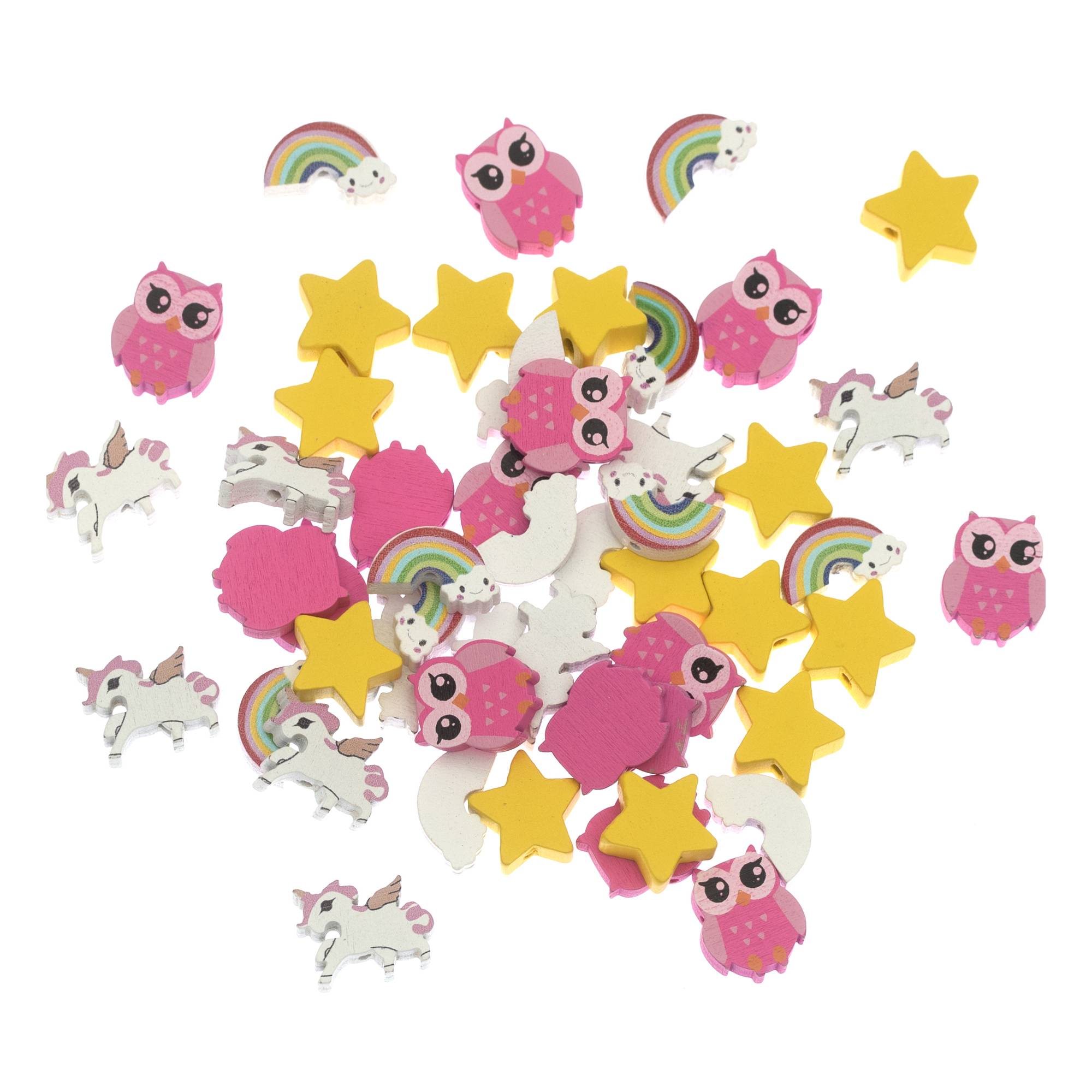 Wooden Charm Beads 30g