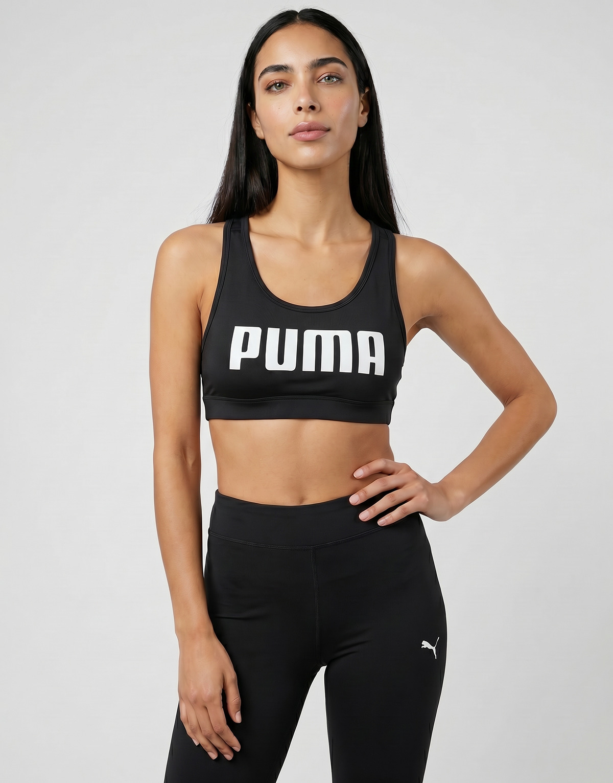 Puma - 4KEEPS BRA - PUMA LOGO - MID - Black