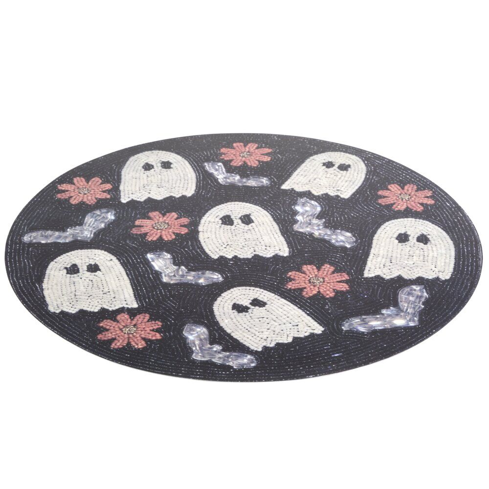 Set de table Halloween rond motif fantômes noir Ø38cm