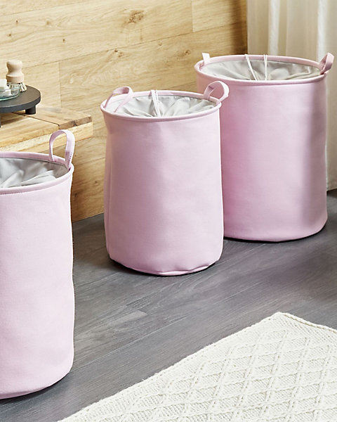 Lot de 3 paniers ARCHA Coton Rose