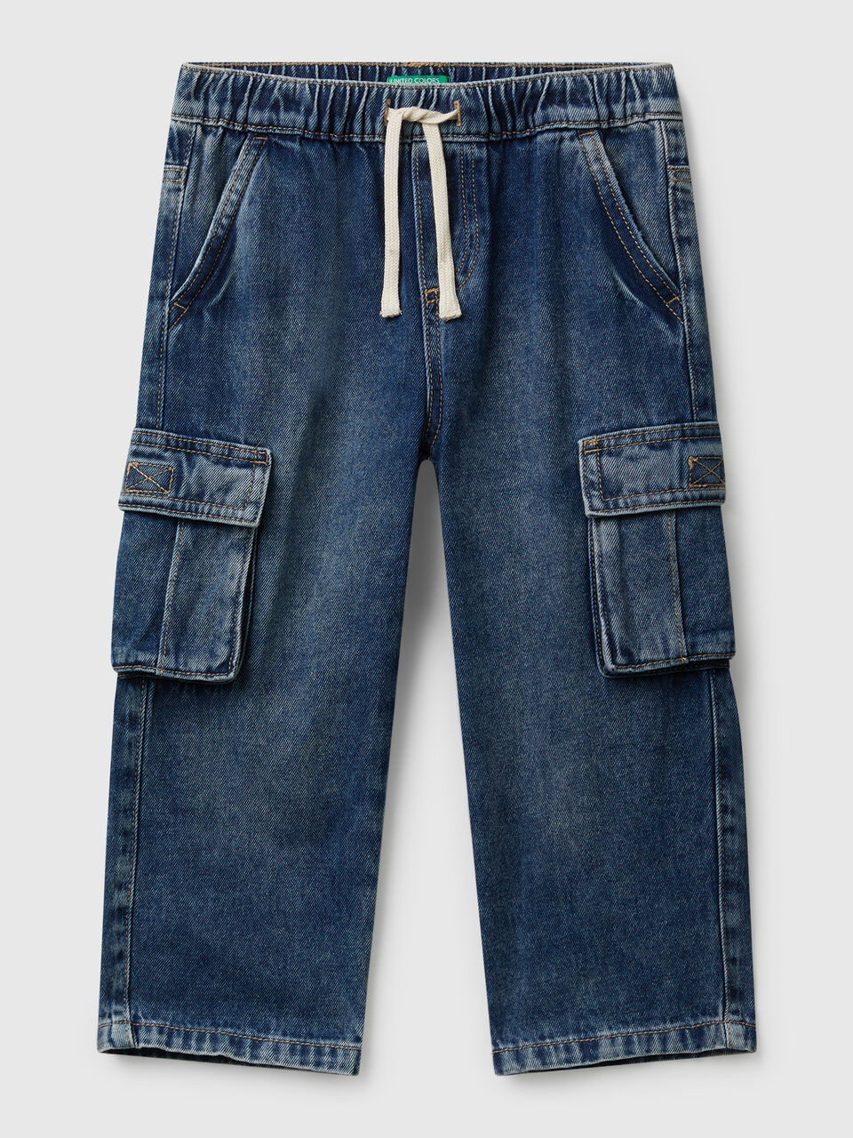 Cargo jeans with drawstring