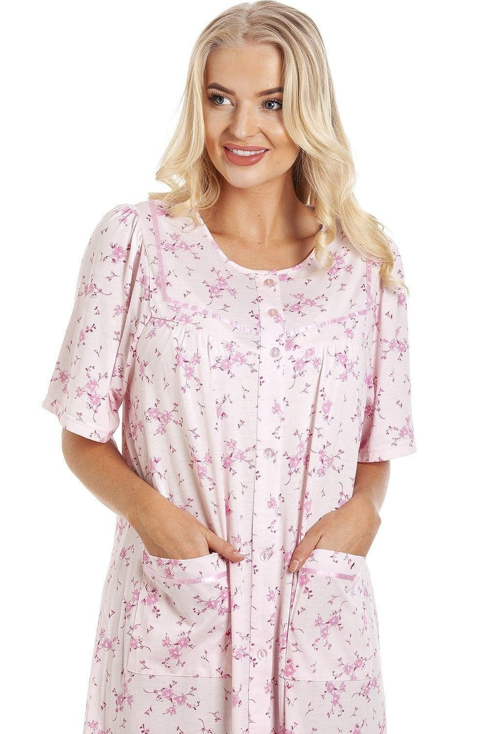 Camille Short Sleeve Button Up Floral Nightdress
