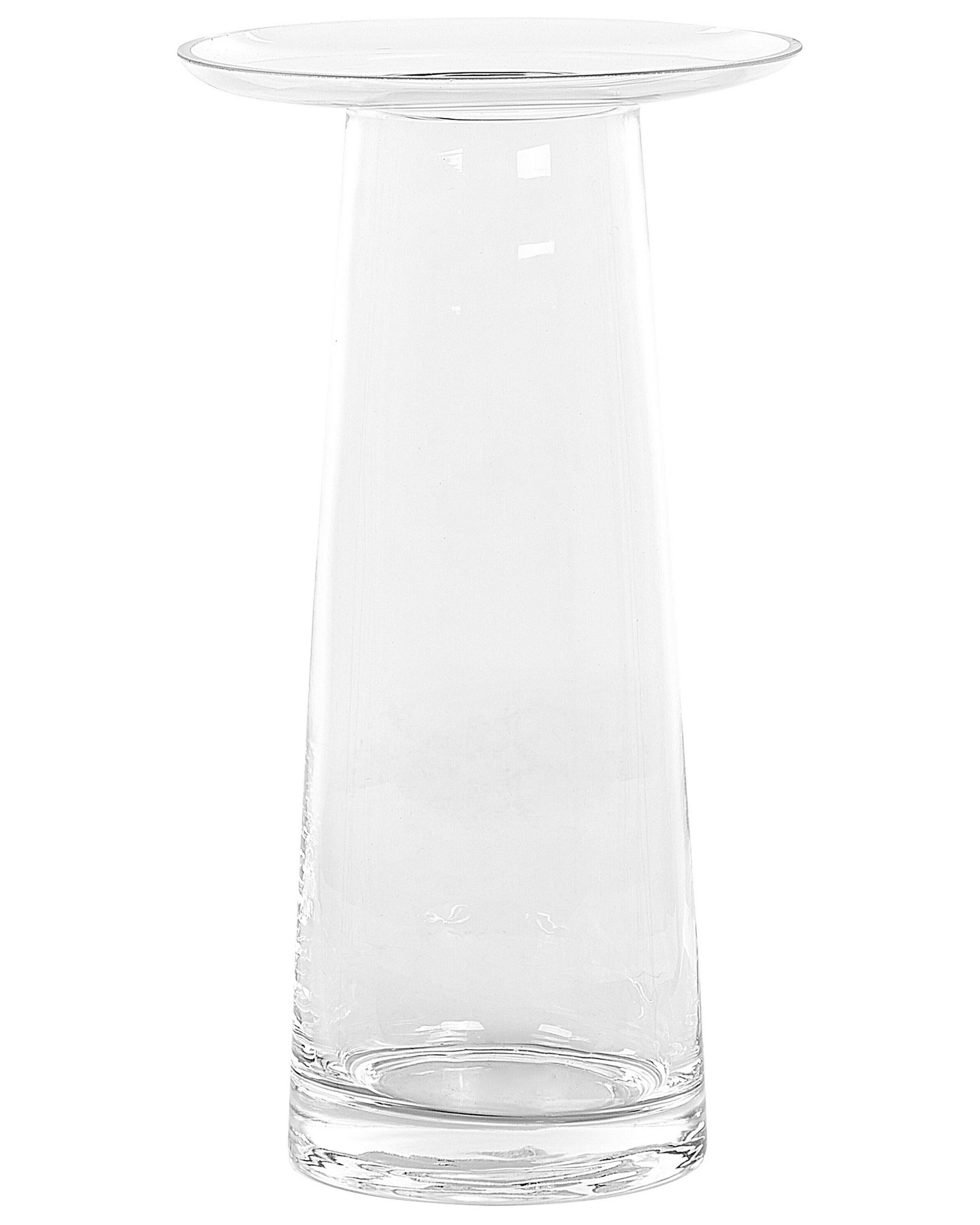 Wazon na kwiaty ozdobny szklany 26cm transparentny