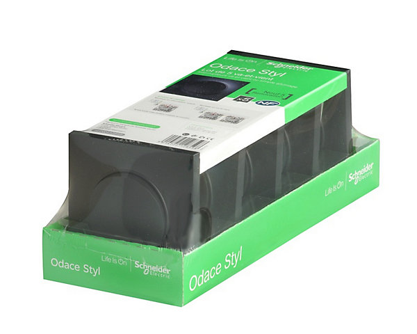 Interrupteur va-et-vient Schneider Electric Odace anthracite complet vendu par 5 pièces