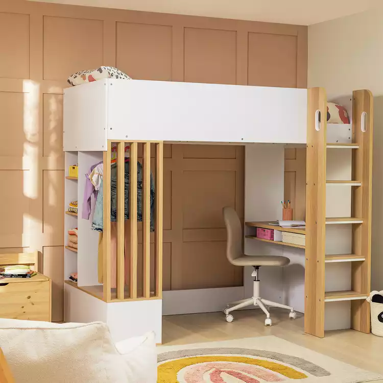 Habitat Norah High Sleeper Bed Frame With Mattress - White