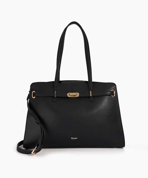 Define Black - Leather Belted Shoulder Bag
